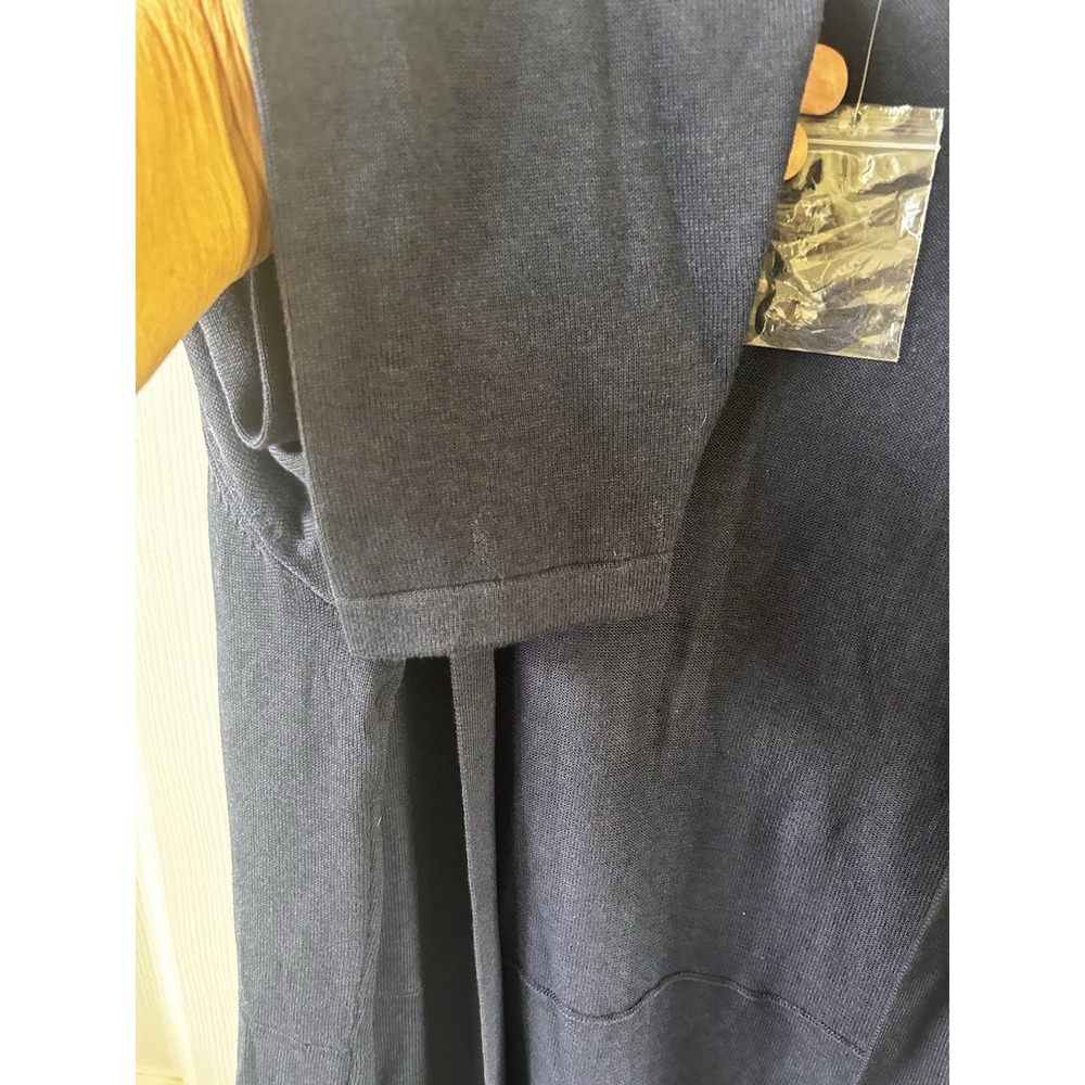 Isaac Mizrahi Live Cardigan Womens 2X Plus Navy Open Front LS Cotton Rayon New T - Picture 7 of 12